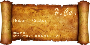 Hubert Csaba névjegykártya